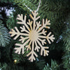 Wooden Snowflake Christmas Tree Ornaments, Rustic Decor (3.9 x 6.6 x 0.18 in, 20 Pack)