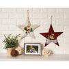 Juvale Christmas Wall Ornament - 2-Pack Large Hanging Star Shaped Metal Decoration with String, Santa Claus and Snowman Rustic Design, Indoor Outdoor Decor, Red and White, 12 x 16.5 x 2 Inches