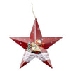 Juvale Christmas Wall Ornament - 2-Pack Large Hanging Star Shaped Metal Decoration with String, Santa Claus and Snowman Rustic Design, Indoor Outdoor Decor, Red and White, 12 x 16.5 x 2 Inches