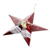 Juvale Christmas Wall Ornament - 2-Pack Large Hanging Star Shaped Metal Decoration with String, Santa Claus and Snowman Rustic Design, Indoor Outdoor Decor, Red and White, 12 x 16.5 x 2 Inches