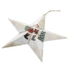 Juvale Christmas Wall Ornament - 2-Pack Large Hanging Star Shaped Metal Decoration with String, Santa Claus and Snowman Rustic Design, Indoor Outdoor Decor, Red and White, 12 x 16.5 x 2 Inches