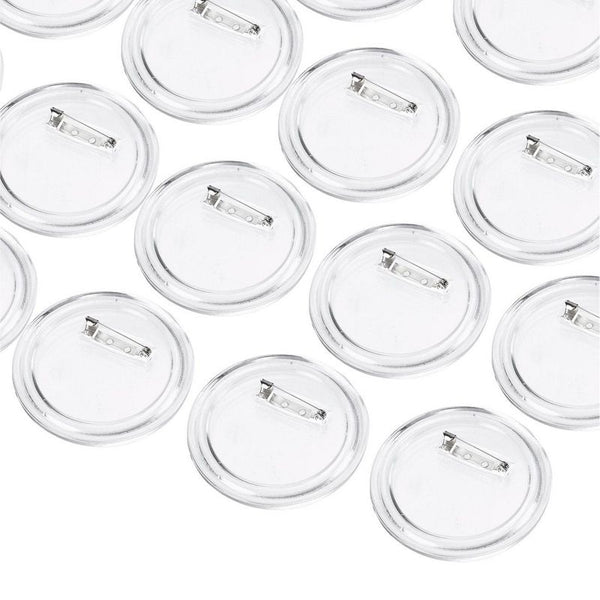 Juvale DIY Buttons for All Occasions, Clear Pins for Crafts (2.25 in, 36 Pack)