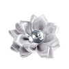 Juvale Fabric Flowers for Crafts, Grey Satin Embellishments with Rhinestones (1.5 in, 60 Pack)