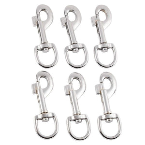 6 Pack Lobster Clasps 3.7 x 1.3 Inches Silver Swivel Clasps, Metal D Ring Hooks for Lanyard & DIY Projects, 3.7 x 1.3 Inches