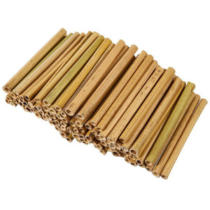Natural Bamboo Sticks - 100-Pack Bamboo Stakes Craft Supplies, for Crafts and DIY, Natural-Colored Bamboo, 5.2 Inches Long and 0.26-0.37 Inches Thick