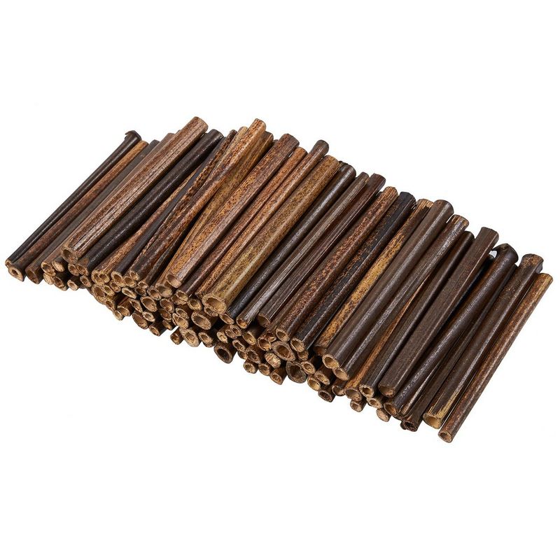 Natural Bamboo Sticks - 100-Pack Bamboo Stakes Craft Supplies, for DIY and Planters, Brown Bamboo, 5.2 Inches Long and 0.27-0.4 Inches Thick