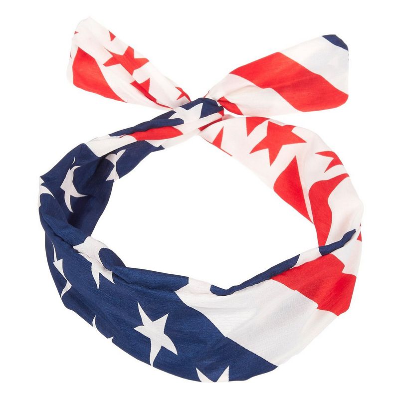 American Flag Patriotic Bowknot Headbands for Women (12 Count)