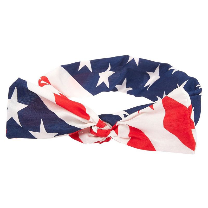 American Flag Patriotic Bowknot Headbands for Women (12 Count)
