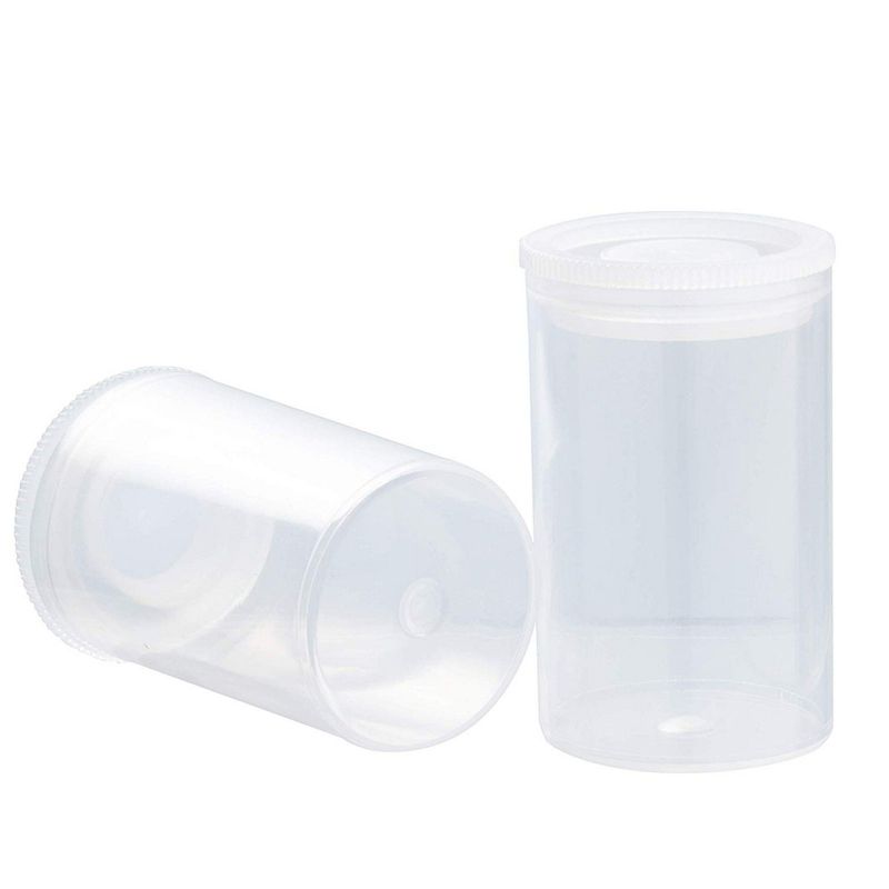 Film Canisters with Caps - 30-Count 35mm Clear Film Canisters, Transparent Storage Containers for Small Accessories