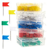 Flag Map Pins - 500-Pack Flag Push Pins Map Tacks, Decorative Push Tacks Colored Marking Pins for Bulletin Cork Board, Office, School - Red, Yellow, Green, White and Blue - 0.7 x 1.3 inches