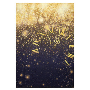 New Year's Eve Photo Backdrop, Count Down to Midnight, Gold Confetti Print (5 x 7 Ft)