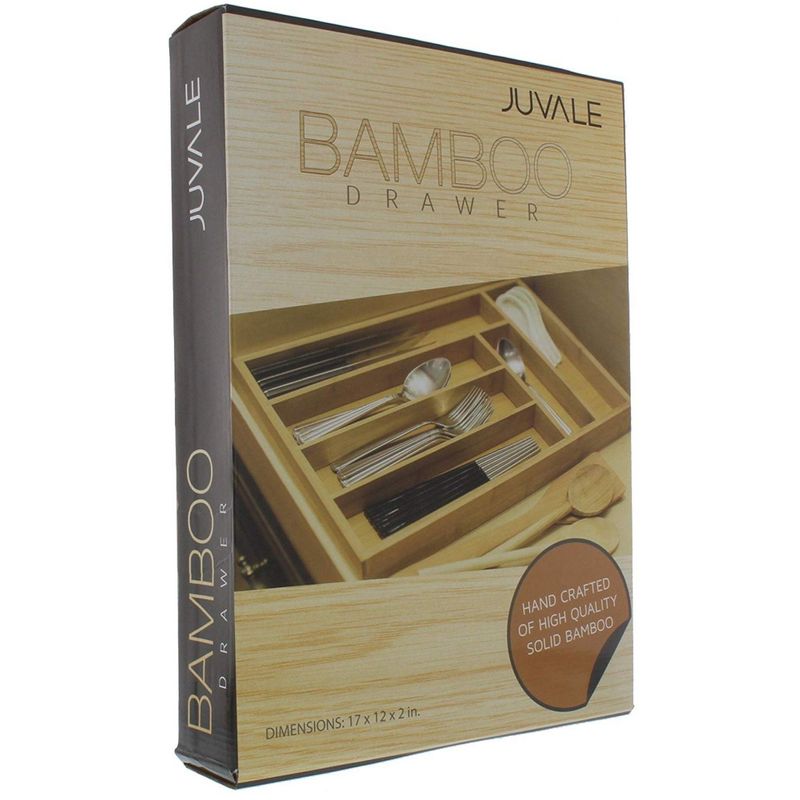 Large Silverware Drawer Organizer, Bamboo-Like Drawer Divider (17 x 12 x 2 In)