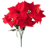 Artificial Flowers for Christmas Decorations, Poinsettia Flower (Red, 4 Pack)
