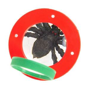 Bug Viewer Box - Bug Jar for Children - Plastic Transparent Catcher Kit with 3x Magnifying Lens, 2.5 x 3.1 x 2.5 Inches, Red and Green
