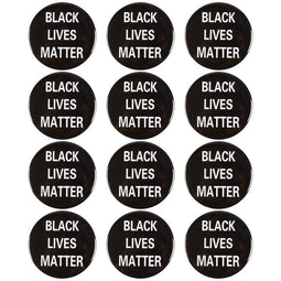 Juvale 12-Pack of Black Lives Matter Pins - BLM Pride Lapel Pins, Iron Buttons, Black - 3 Inches Diameter