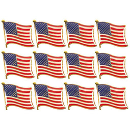American Flag Lapel Pins (USA, Bulk, 12 Pack)