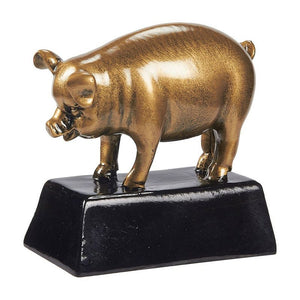 Juvale Golden Pig Trophy - Small Resin Pig Award Trophy for Food Competitions, Parties 3.5 x 3.25 x 1.5 Inches