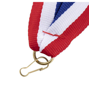 Award Neck Ribbons - 24-Pack Award Lanyards with Snap Clips, Flat Lanyard, Ribbon Lanyards, Perfect for Sports, Competitions, Party Favors, Game, Red White Blue, 1 x 35 Inches