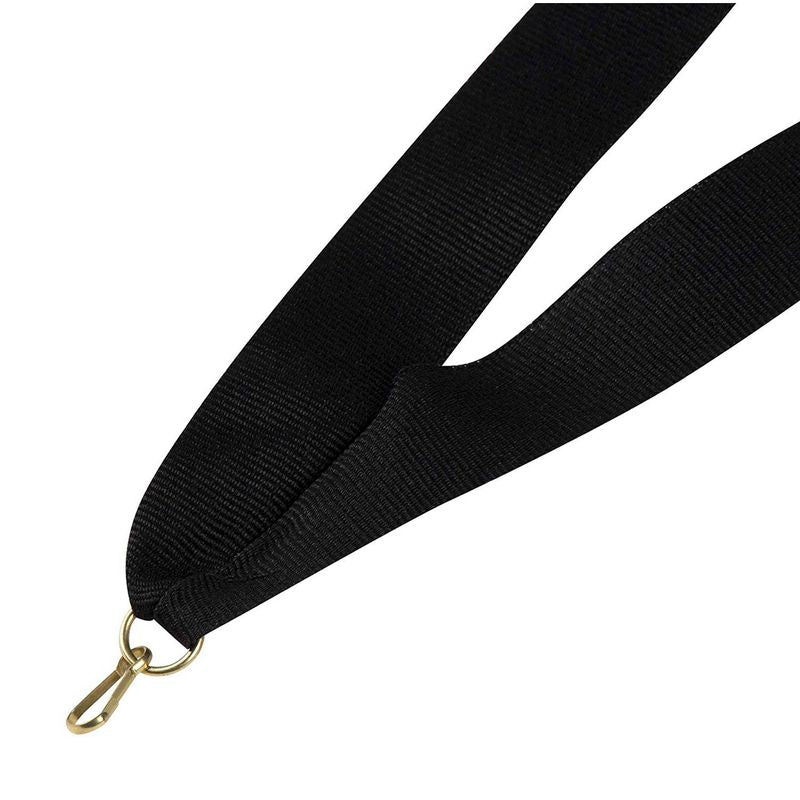 Award Neck Ribbons - 24-Pack Award Lanyards with Snap Clips, Flat Lanyard, Ribbon Lanyards, Perfect for Sports, Competitions, Party Favors, Office, Key, Cell Phone, ID Badge, Black, 1 x 35 Inches