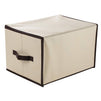 Foldable Storage Bins, Fabric Cubes (Cream, 16.2 x 10 x 12 in, 3 Pack)