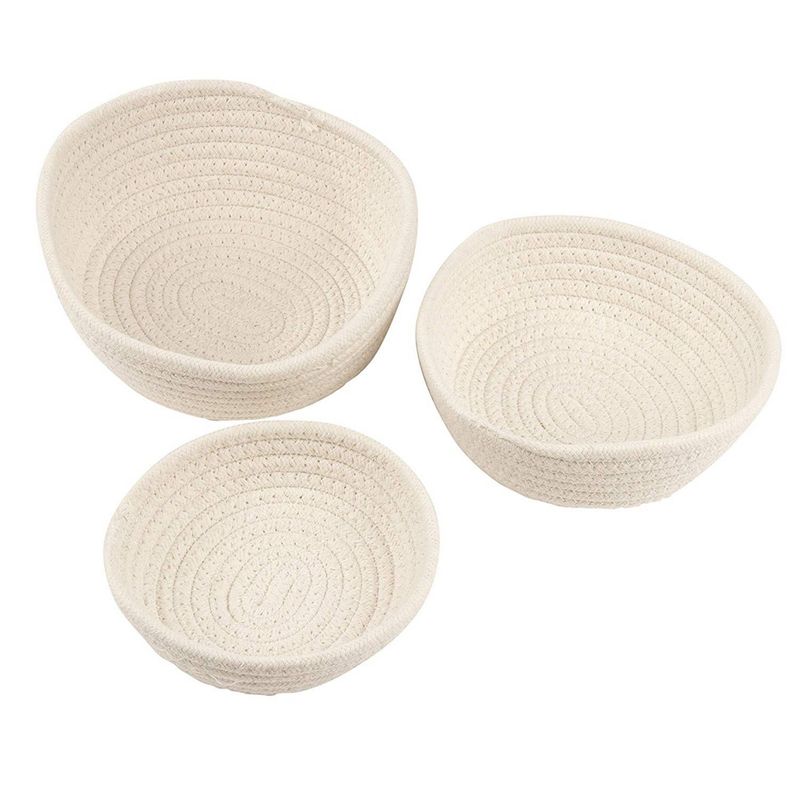 Set Of Three Cotton Rope Baskets for Storage, Diaper organizer