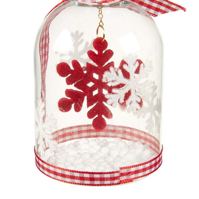 Hanging Glass Christmas Tree Ornaments, Rustic Glass Decorations (2.4 x 4 x 2.4 in, 3 Pack)