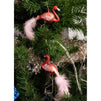 Pink Flamingo Christmas Tree Ornament, Glass Hanging Ornaments (5.4 x 3.5 in, 2 Pack)