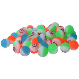 Bouncy Balls Party Favors - 60-Count Super Bouncy Balls Bulk, Eyeball Bouncy Balls Halloween Party Supplies, Assorted Colored Eye High Bouncing Balls Party Bag Filler, 1.25 Inches in Diameter