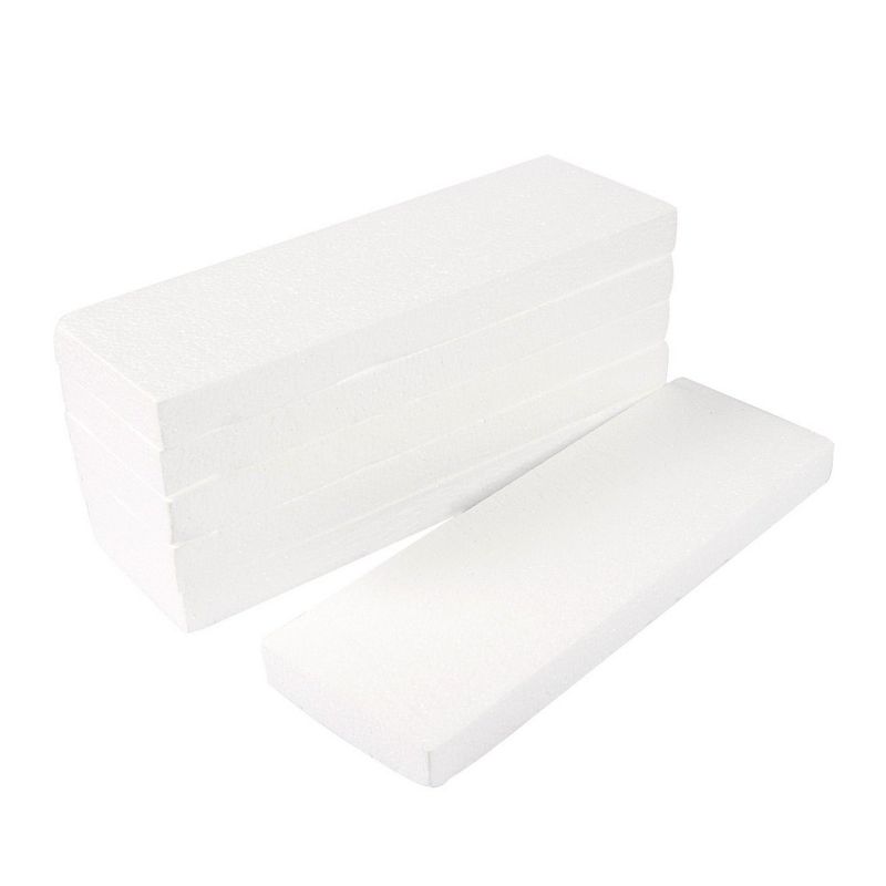 Foam Rectangles for Crafts (12 x 4 x 1 In, 6 Pack)