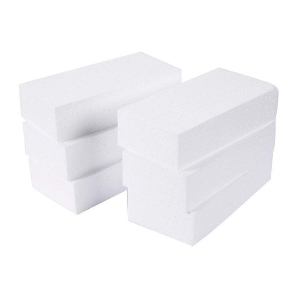 6 Pack Foam Rectangle Blocks for Crafts (8 x 4 x 2 in)