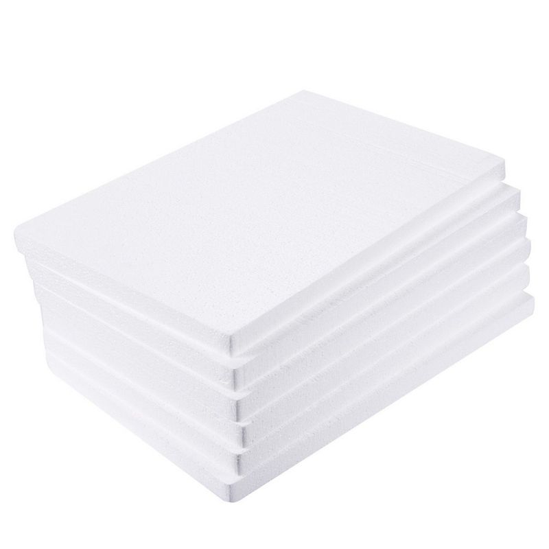 Juvale 6-Pack Foam Block, Rectangle Polystyrene Styrofoam 12 x 6 x 1