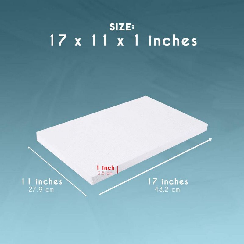 Juvale 6 Pack 1 Inch Thick Foam Board Sheets, 17x11 Inch