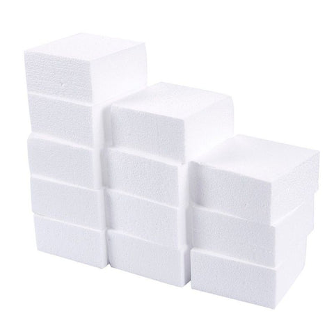 12-Pack Sculpting Foam Blocks for DIY Arts and Craft, White, 4 x 4
