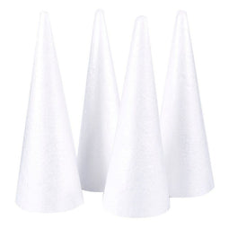 Foam Cones for Crafts (4.5 x 13.5 x 4.5 In, 4 Pack)