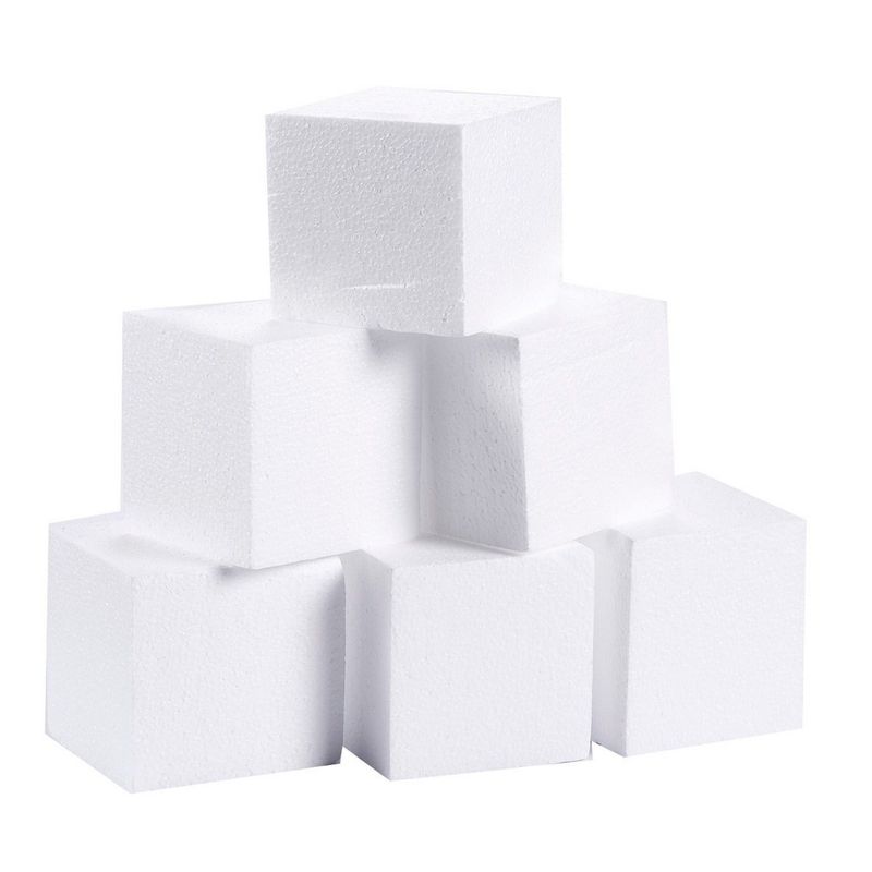 6 Pack Foam Cube Squares for Crafts - Polystyrene Blocks for DIY, Floral  Arrangements, Arts Supplies (4 x 4 x 4 in, White) 