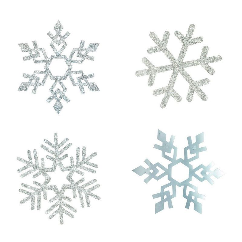 Christmas Snowflake Swirl Decorations for Holiday Party Decor (Silver, 30 Pack)
