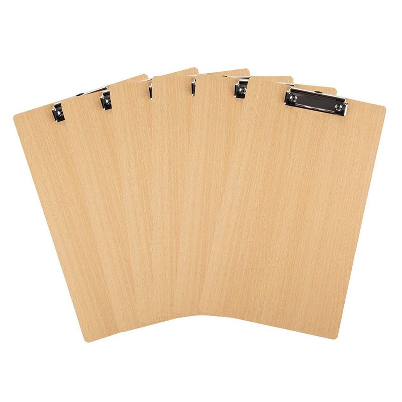 Juvale 4-Pack Extra Large 11x17 Clipboard, Horizontal Wooden Lap Boards, Wood Clip Board with Low Profile Clip for Drawing, Sketching, and Art