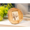 Round Wood Photo Frame - Horizontal Stand Picture Frame Tree Trunk Rings Designed Pattern for Desk Table Top, Home, Office and all Occasions Decoration, holds 4 x 6 Photo, 9.25 x 8.75 x 0.5 inches