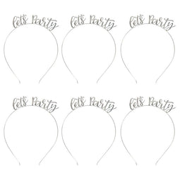 Let's Party Headbands, Fits Teens and Adults (6 Pack) Metallic, Silver