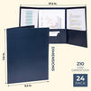 Juvale 24-Pack Bulk Navy Blue Tri-Fold Paper Folders with Pockets, 11.5 x 9 Inches