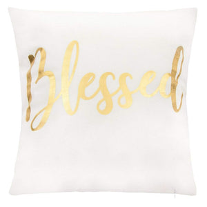 Juvale White Throw Pillow Covers, Blessed, Hope, Believe, and Faith (18 x 18 in, 4 Pack)