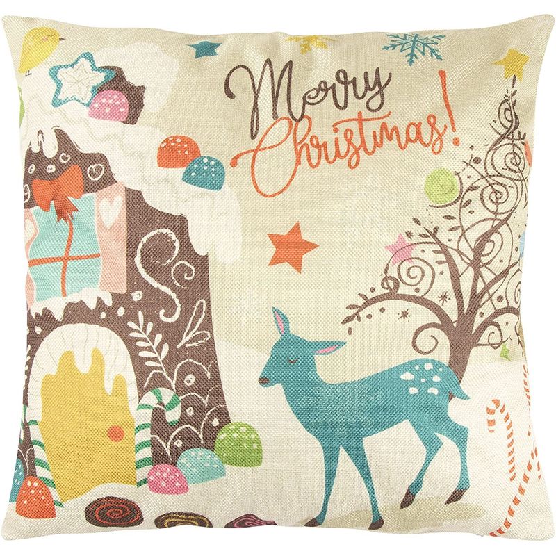 Juvale Animal Christmas Throw Pillow Covers (18 x 18 in, 6 Pack)