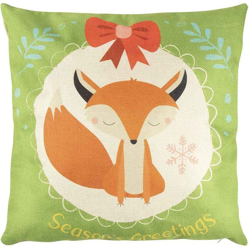 Juvale Animal Christmas Throw Pillow Covers (18 x 18 in, 6 Pack)