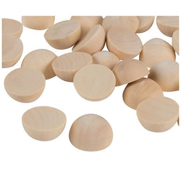 Juvale Small Unfinished Half Wooden Balls for Crafts (1 in, 60 Pack)