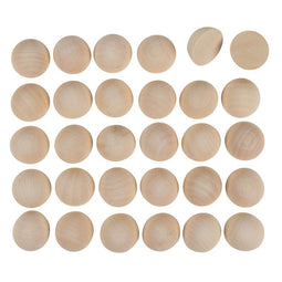 Juvale Split Wood Balls - 30-Pack Unfinished Half Wooden Balls, Mini Hemisphere, Half Craft Balls for DIY Projects, Kids Arts and Craft Supplies, 1.5 Inches Diameter