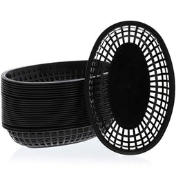 Juvale Plastic Oval Food Baskets for Deli Fast Food Service (24-Pack)