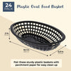 Juvale Plastic Oval Food Baskets for Deli Fast Food Service (24-Pack)