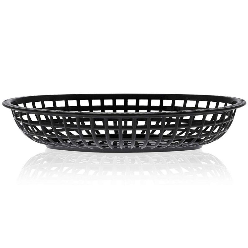 Juvale Plastic Oval Food Baskets for Deli Fast Food Service (24-Pack)