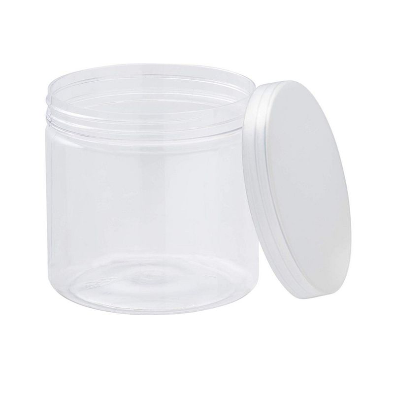 12 Pack Clear Plastic Jars Containers with Screw On Lids,Refillable  Wide-Mouth Plastic Slime Storage