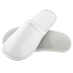 Juvale Disposable Slippers 24-Pair for Hotel, Spa, & Guests, Fits Up to US Men's Size 13, White